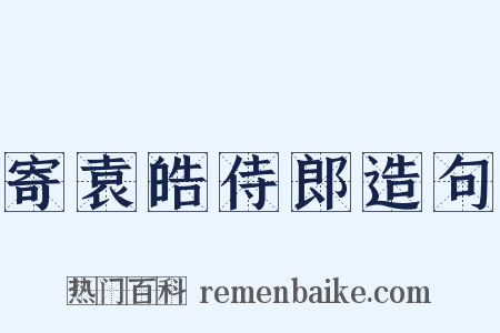 寄袁皓侍郎造句是什么意思的图片